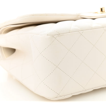 Chanel Caviar Quilted Jumbo Double Flap White 9 of 11