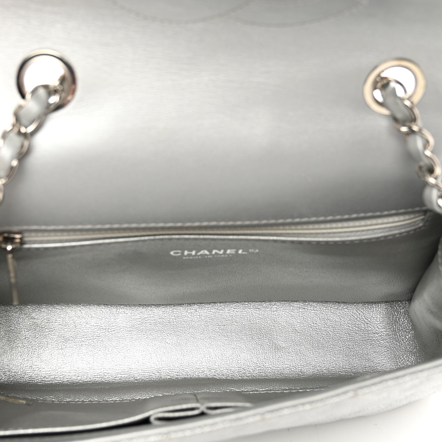 Chanel Metallic Caviar Quilted Medium CC Filigree Flap Silver 6 of 10
