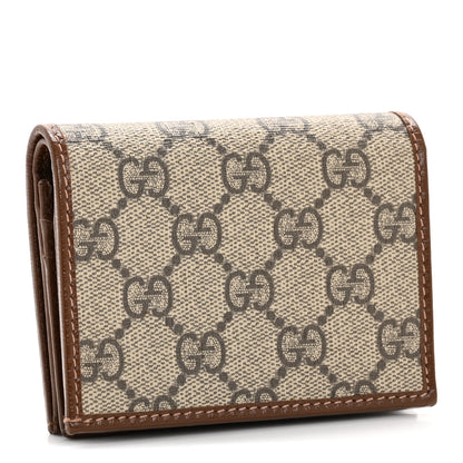 Gucci GG Supreme Monogram Horsebit 1955 Card Case Wallet Beige Ebony Brown Sugar 3 of 9