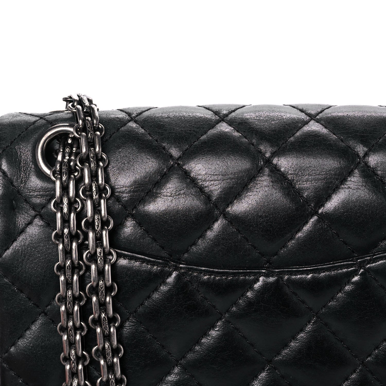 Chanel Iridescent Calfskin Quilted 2.55 Reissue 224 Flap Black 13 of 17