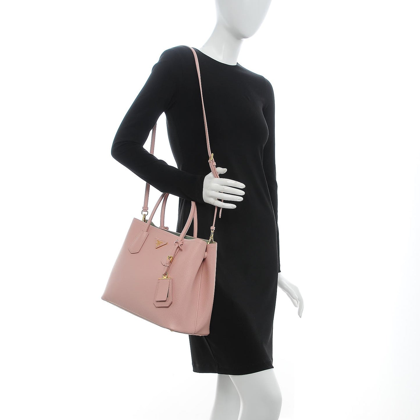 Saffiano Cuir Medium Double Bag Orchidea Acquamarina