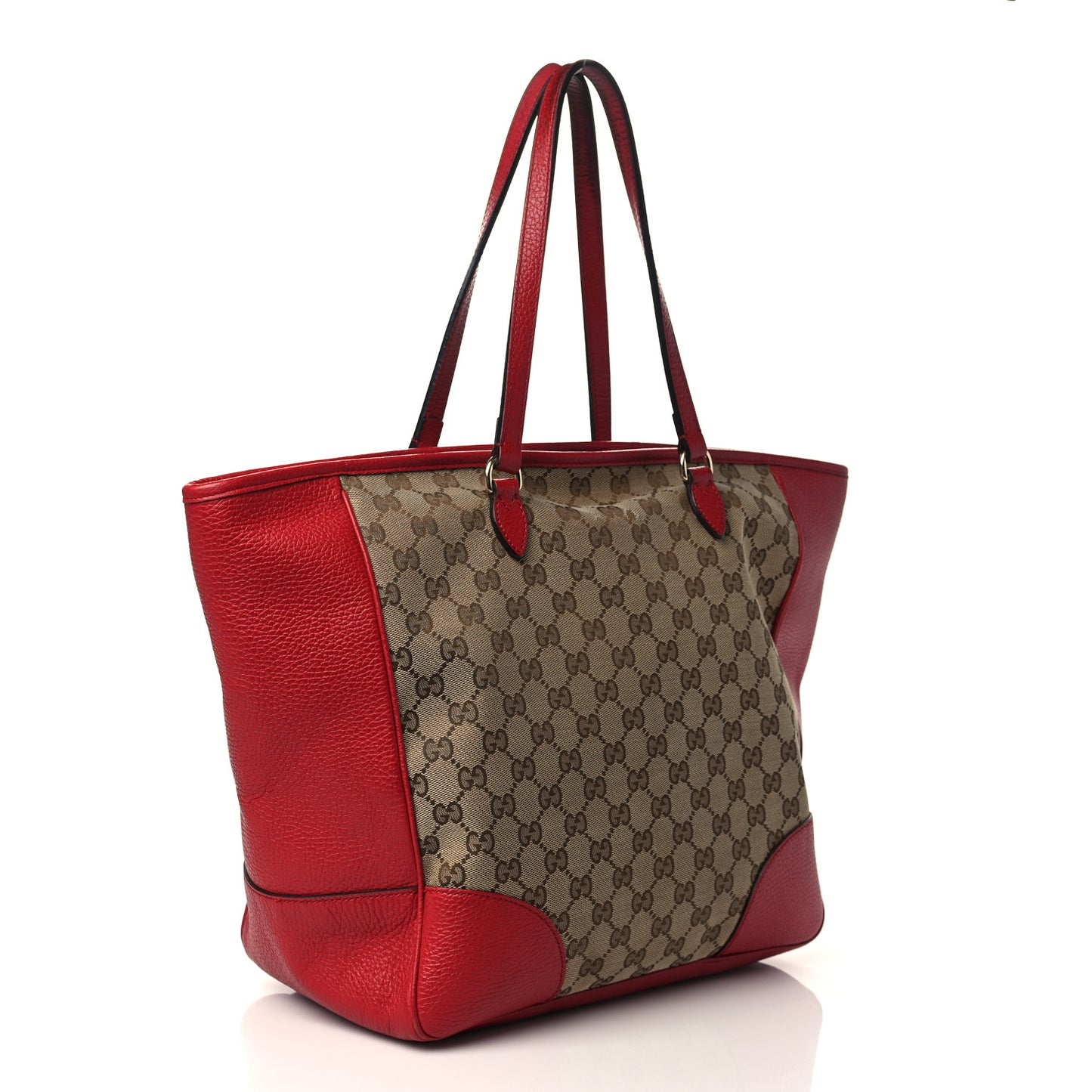 Monogram Bree Zippered Tote Beige Red