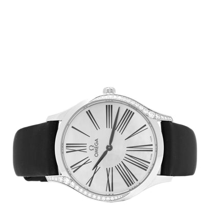 Omega Stainless Steel Satin Diamond Bezel Mother of Pearl 36mm De Ville Tresor Quartz Watch 428.17.36.60.05.001 2 of 5
