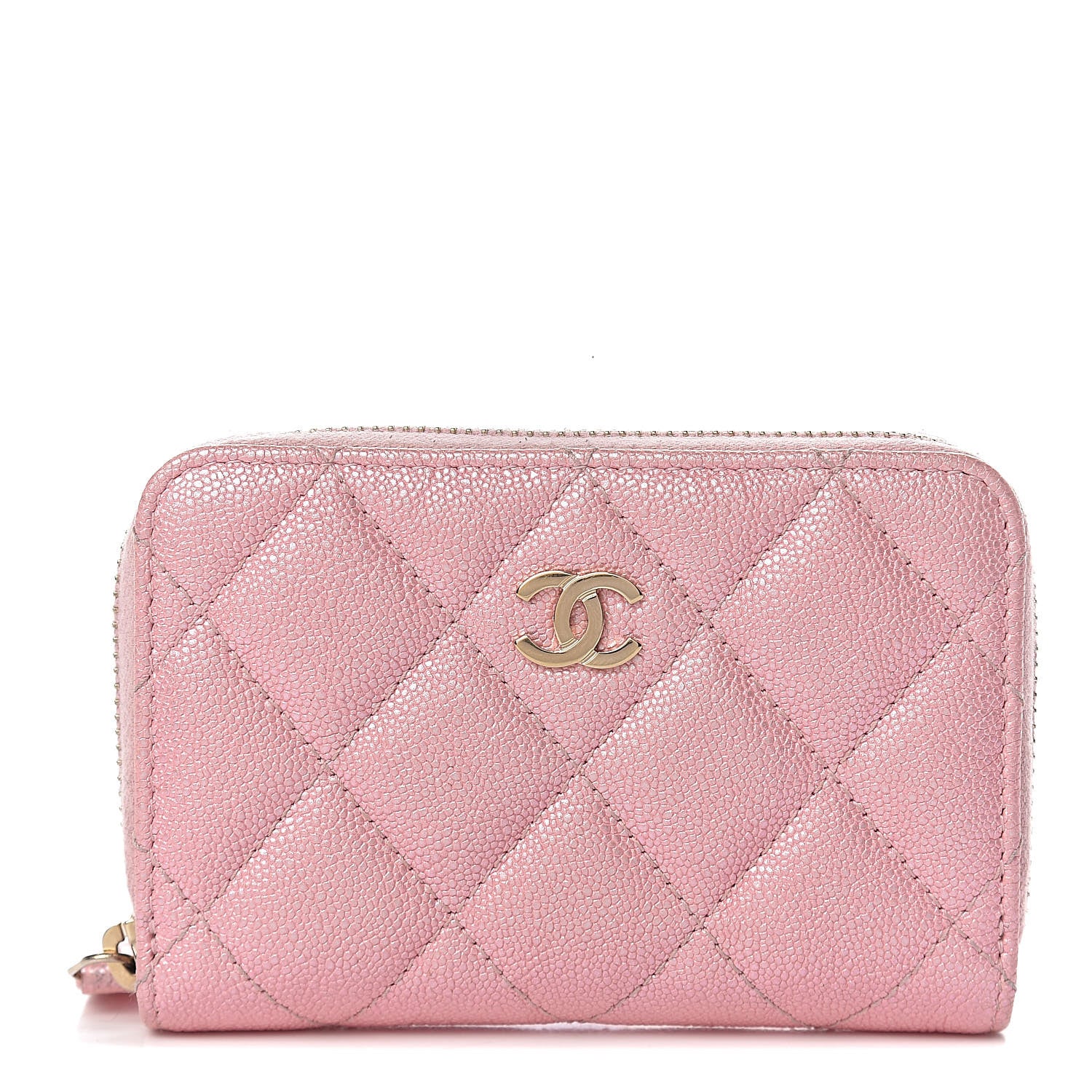 Chanel Iridescent Caviar Quilted Zip Coin Purse Pink 1 of 8