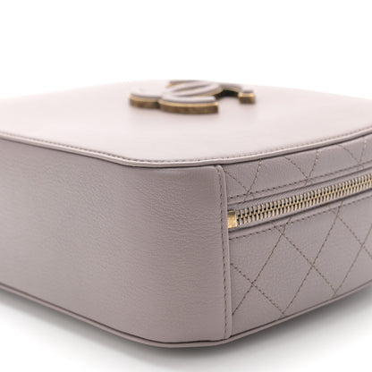 Chanel Shiny Calfskin Goatskin Quilted Coco Curve Vanity Grey 10 of 11