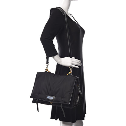 Prada Tessuto Nylon Etiquette Flap Black Soleil 3 of 11