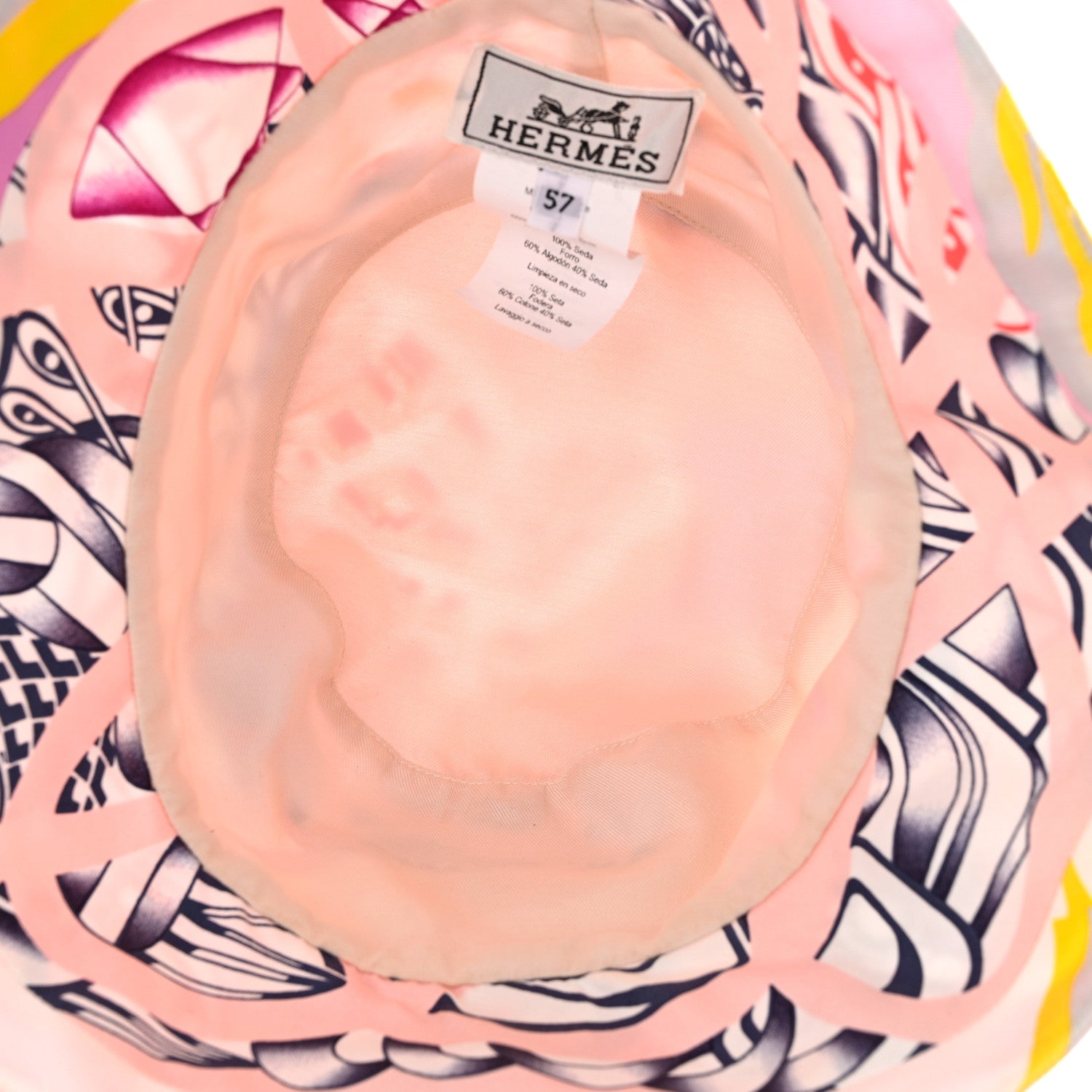 Hermes Silk Carla Patchwork Bucket Hat 57 7 of 8