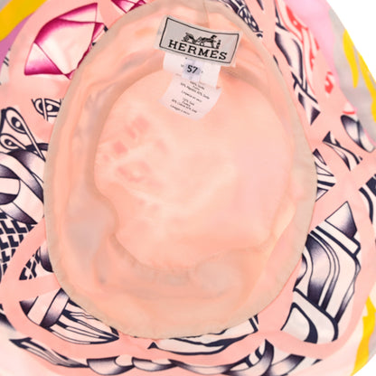 Hermes Silk Carla Patchwork Bucket Hat 57 7 of 8