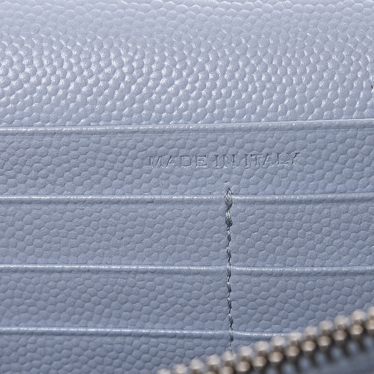 Saint Laurent Grain De Poudre Matelasse Monogram Chain Wallet Sky Blue 7 of 13
