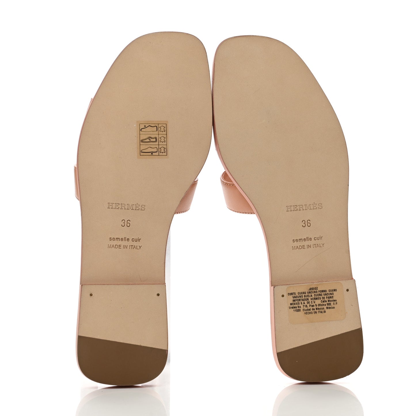 Calfskin Oran Sandals 36 Granit Rose