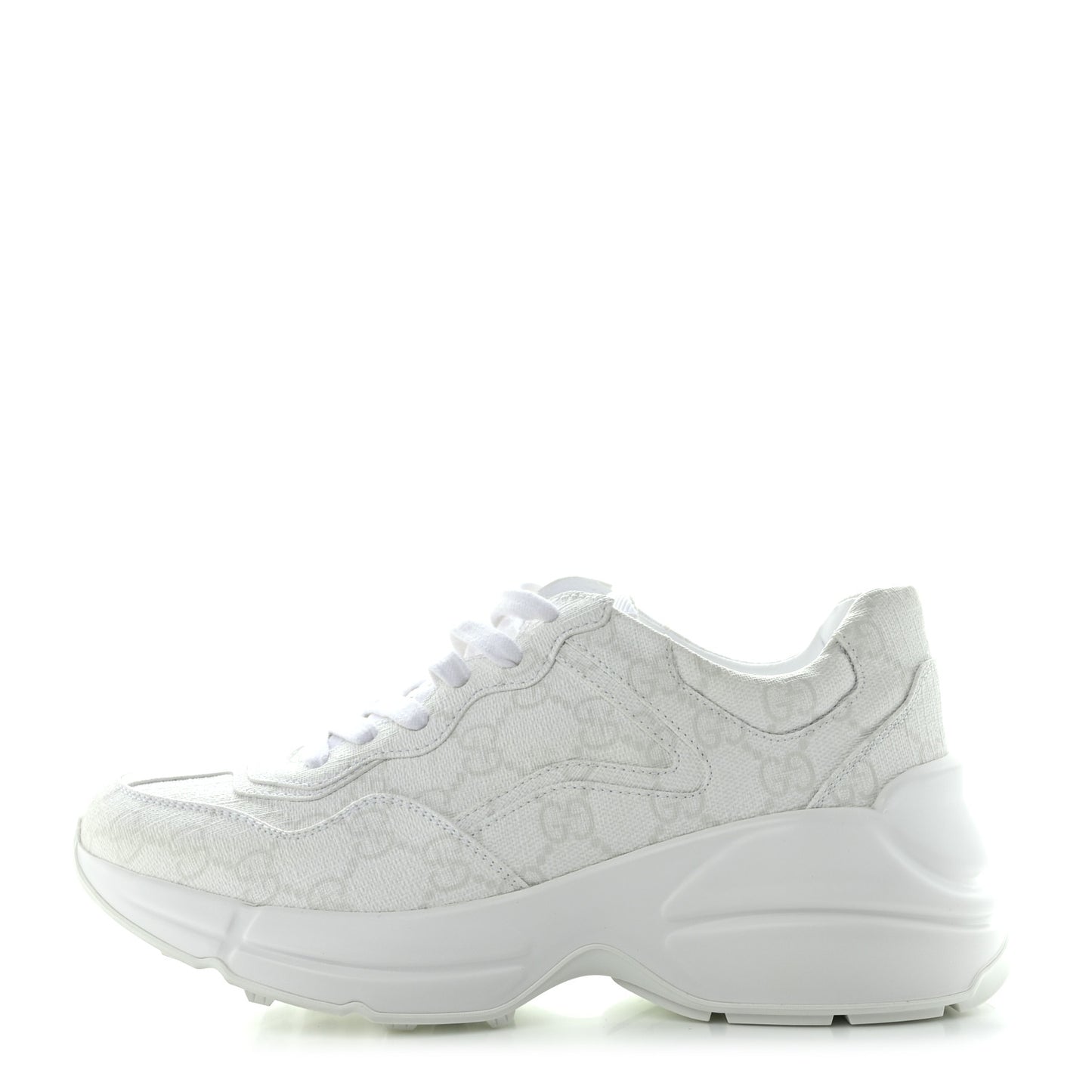 GG Supreme Monogram Womens Rhyton Sneakers 36 White