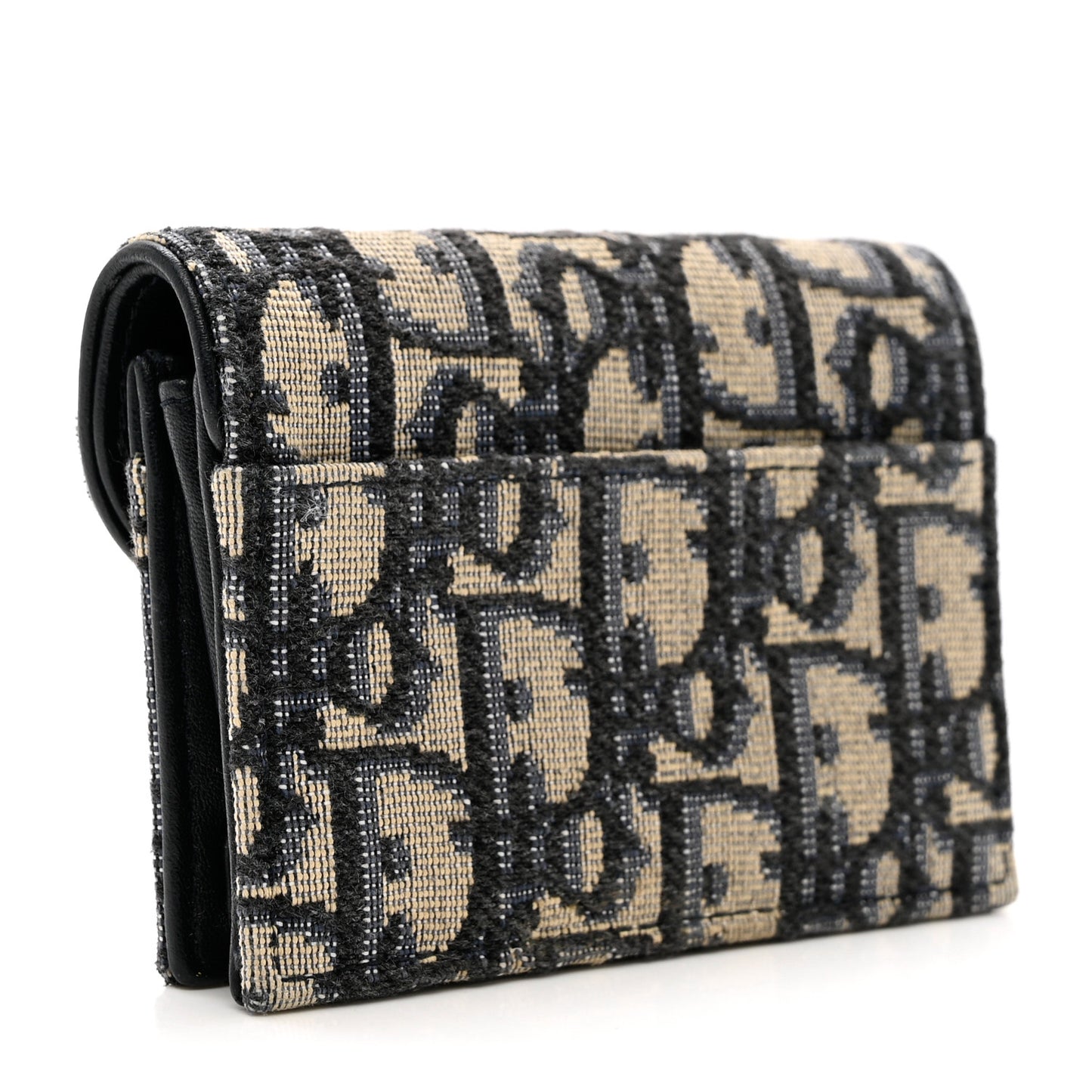 Oblique Saddle Card Holder Blue