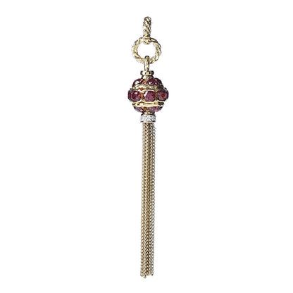 David Yurman 18K Yellow Gold Rhodolite Garnet Diamond Enhancer Pendant 1 of 3
