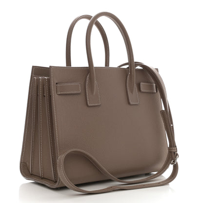 Saint Laurent Grained Calfskin Topstich Baby Sac De Jour Taupe 3 of 20