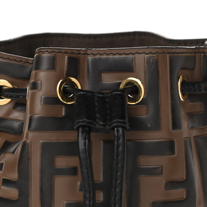 Fendi Vitello Liberty F is Fendi Bi-Color FF 1974 Embossed Mini Mon Tresor Bucket Bag Maya Black 11 of 11