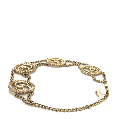 Gucci Metal Chain Crystal Torchon Double G Belt Gold 2 of 4