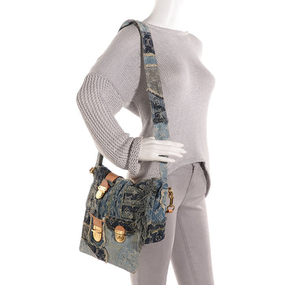 Louis Vuitton Denim Patchwork Posty Messenger Bag Blue 2 of 7