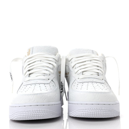 Louis Vuitton X NIKE AIR FORCE 1 Calfskin Monogram Mens Low Top Sneakers 7.5 White 2 of 8