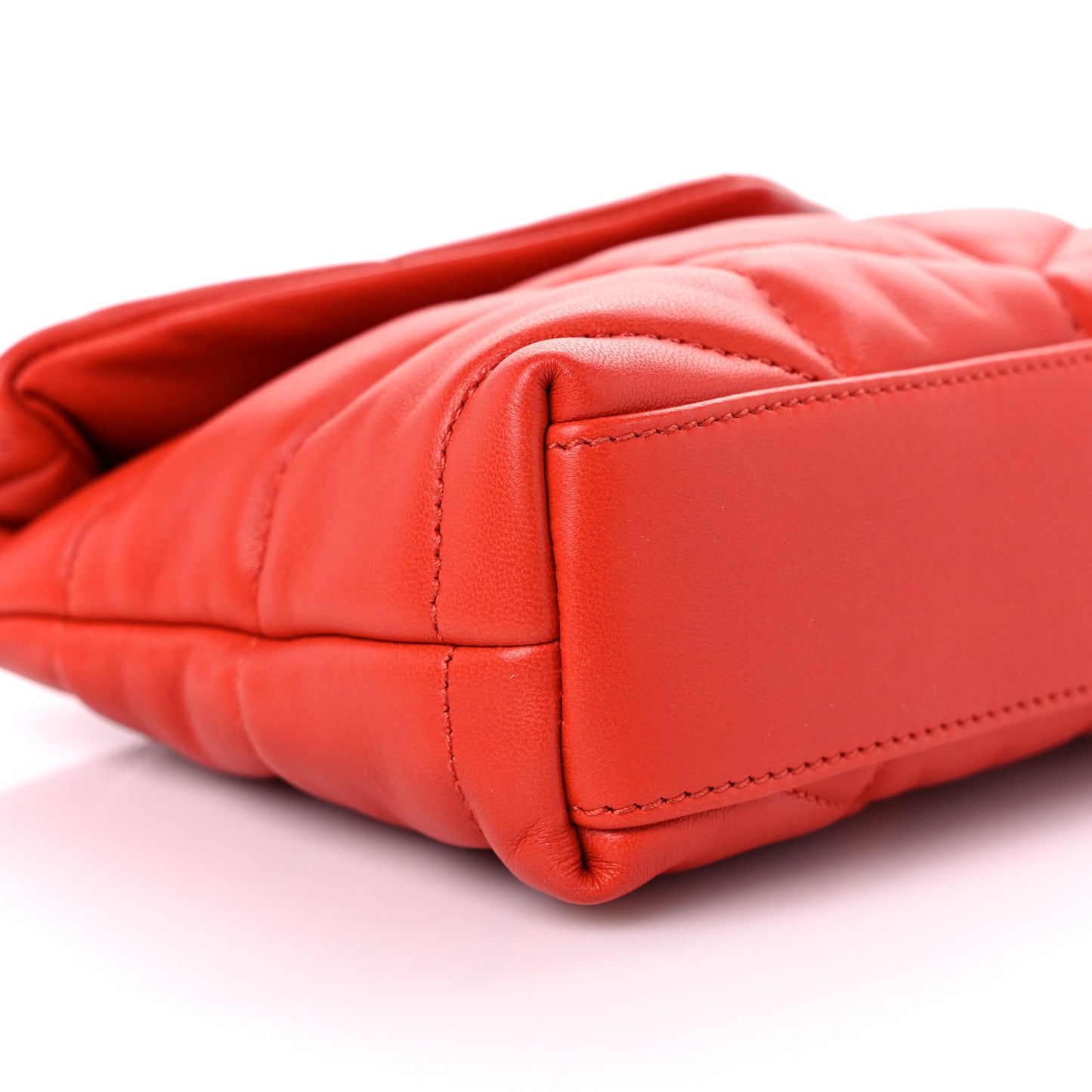 Lambskin Monogram Loulou Puffer Pouch Clutch Coral