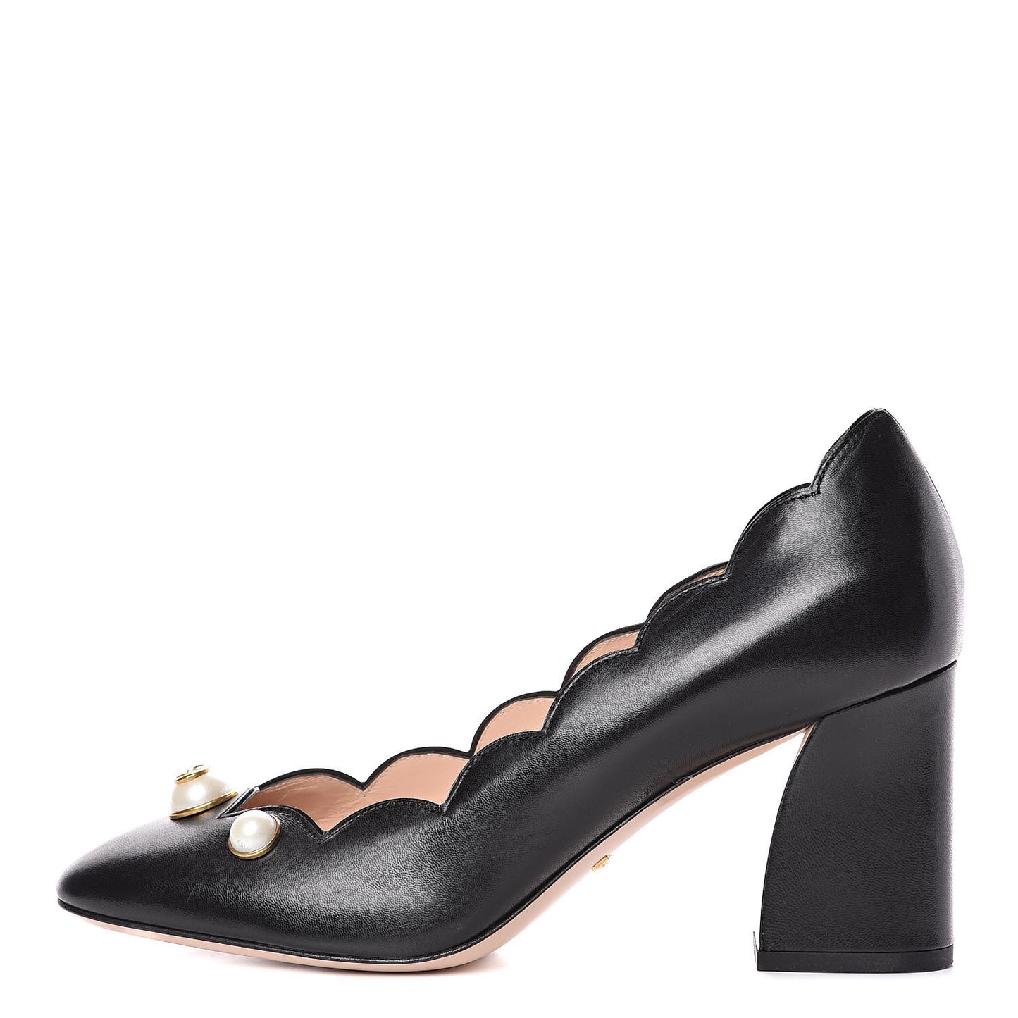 Malaga Kid Pearl Embellished Willow Loafer Pumps 39 Black