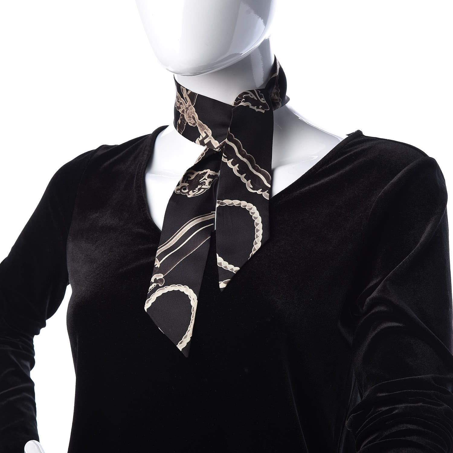 Hermes Silk Les Cles Twilly Black 2 of 3