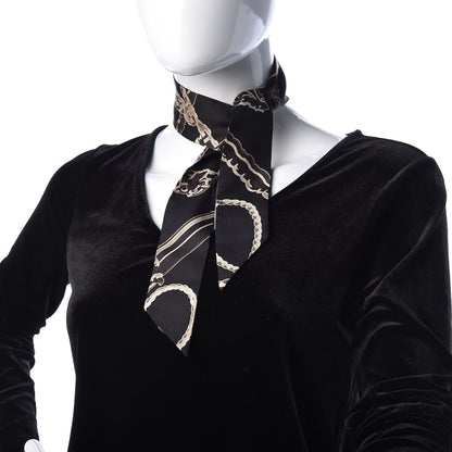 Hermes Silk Les Cles Twilly Black 2 of 3