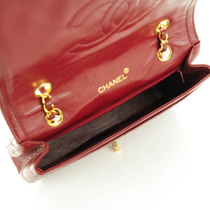 Chanel Lambskin Quilted Small Single Flap Dark Red 5 of 9