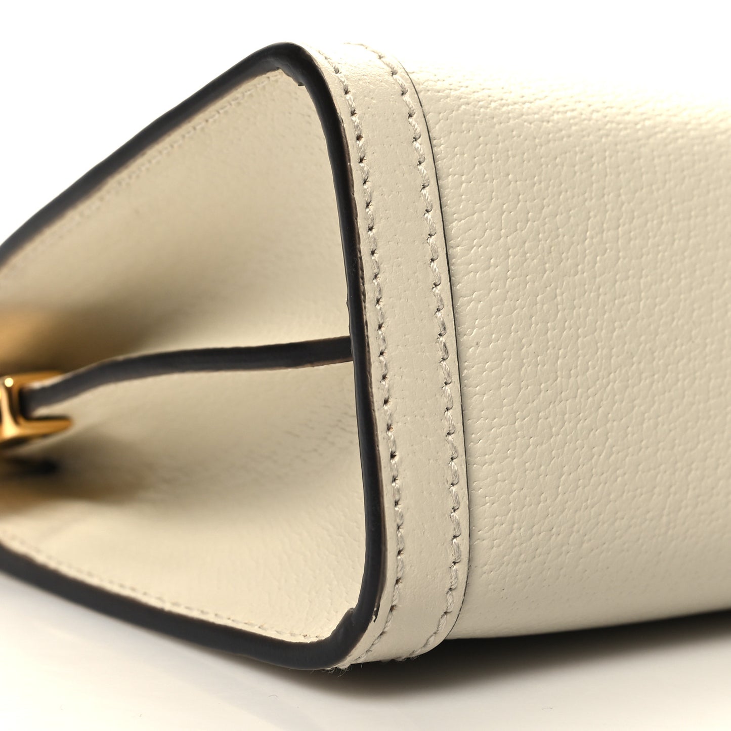 Textured Calfskin Web Small Ophidia Chain Shoulder Bag Mystic White