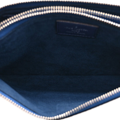 Louis Vuitton Monogram Giant Escale Double Zip Pochette Blue 6 of 10