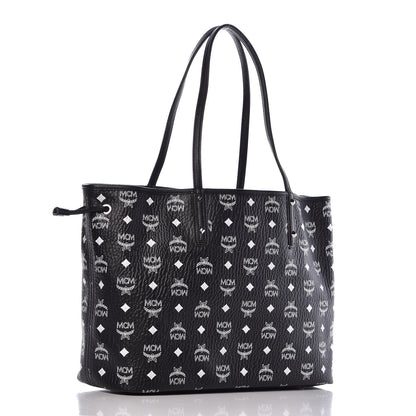 MCM Visetos Medium Reversible Shopper Tote Black 6 of 12