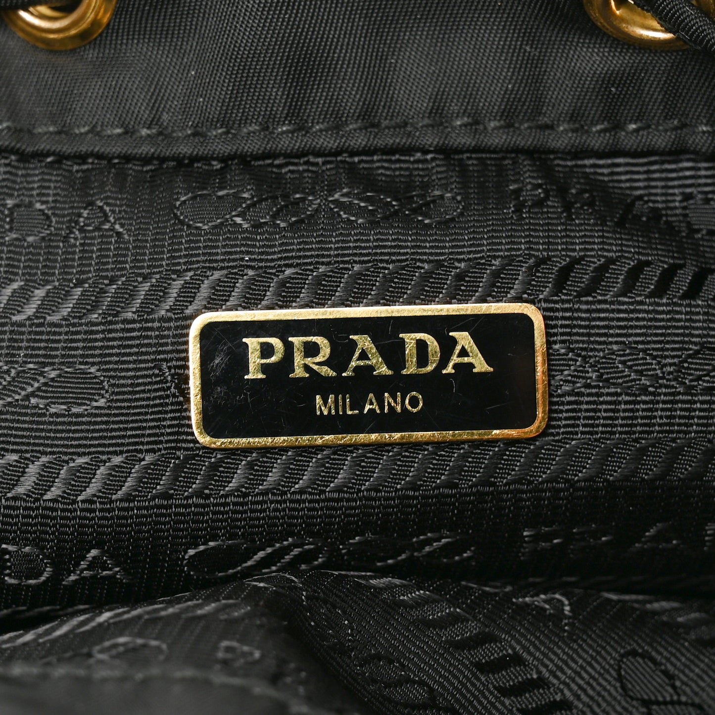 Saffiano Tessuto Nylon Mini Bucket Crossbody Bag Black