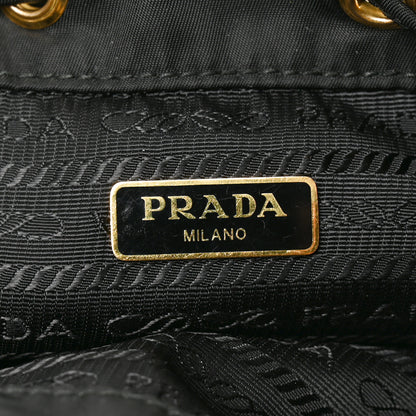 Prada Saffiano Tessuto Nylon Mini Bucket Crossbody Bag Black 5 of 8