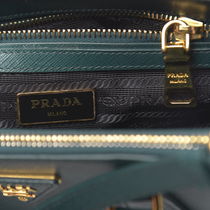 Prada Saffiano Lux Mini Galleria Double Zip Tote Ottanio 6 of 10