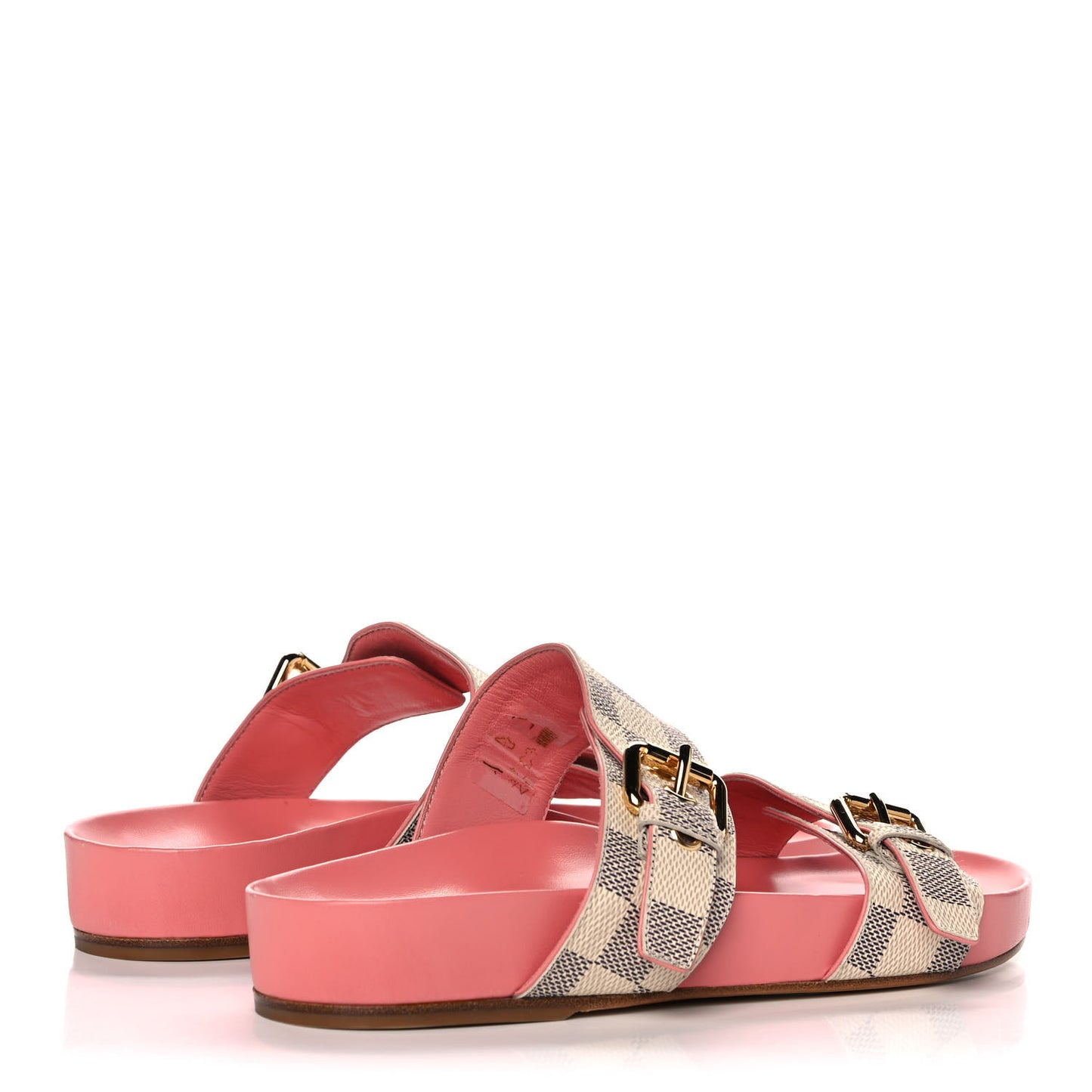 Damier Azur Bom Dia Flat Mules 36.5 Rose Clair