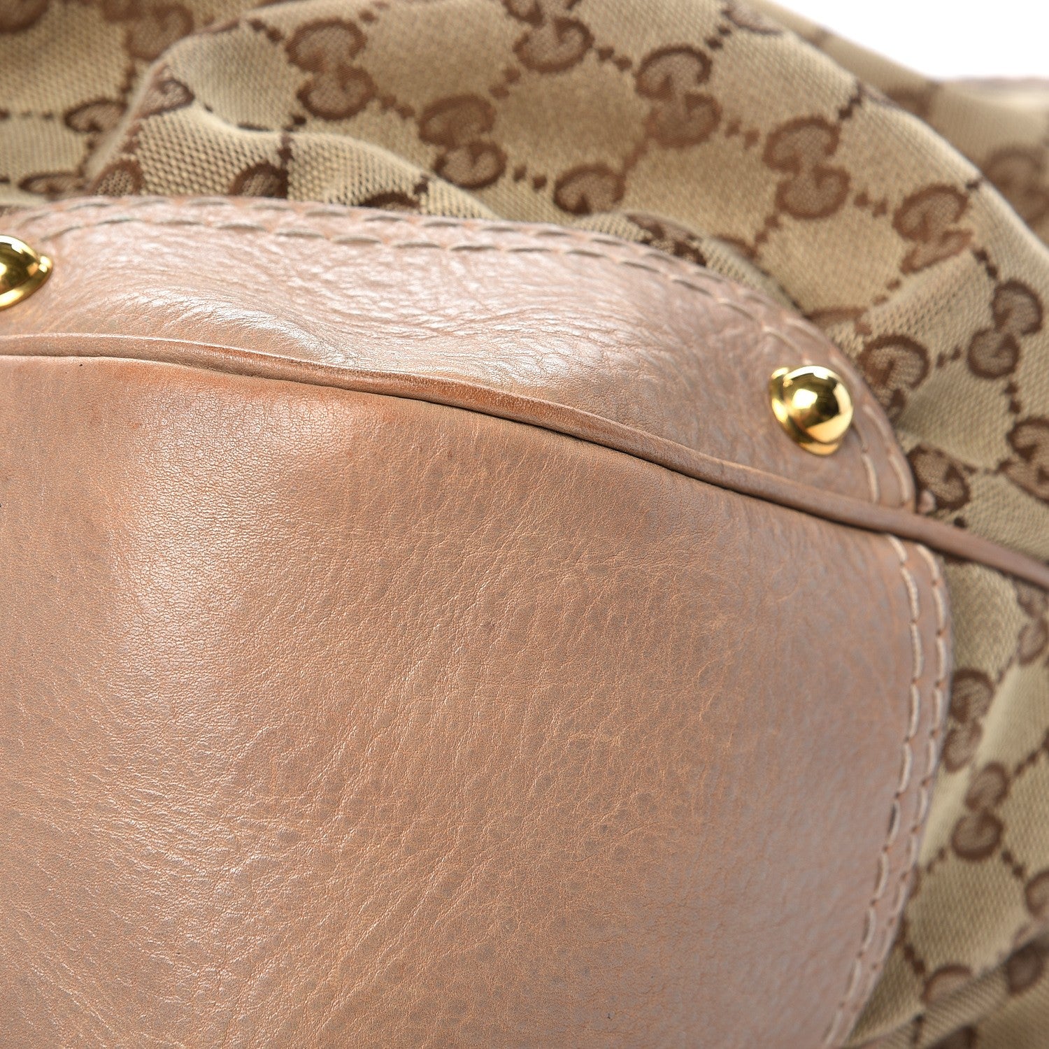 Gucci Monogram Large Jockey Hobo Beige 9 of 12