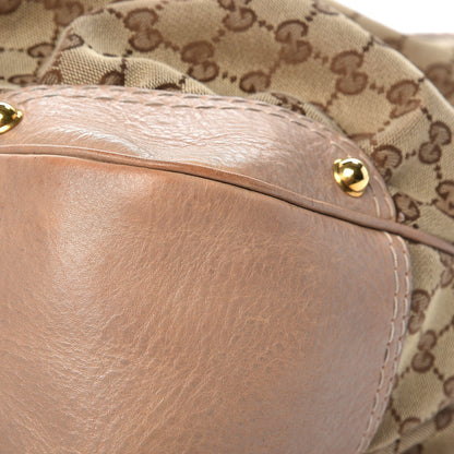 Gucci Monogram Large Jockey Hobo Beige 9 of 12