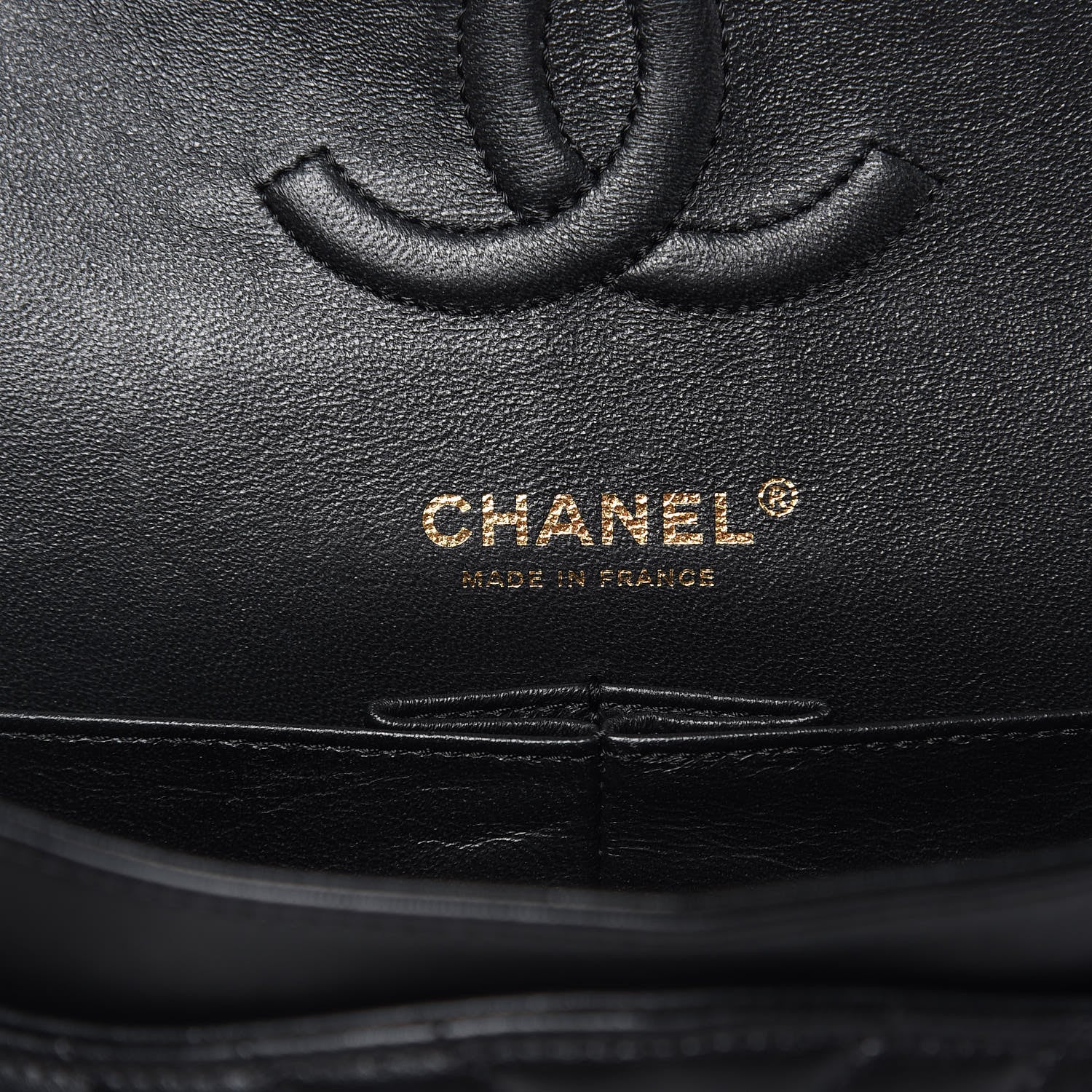 Chanel Lambskin Chevron Quilted Medium Double Flap Black 6 of 17
