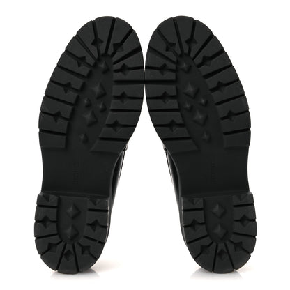 Hermes Glazed Calfskin Womens Hitch Loafers 38 Black 7 of 12