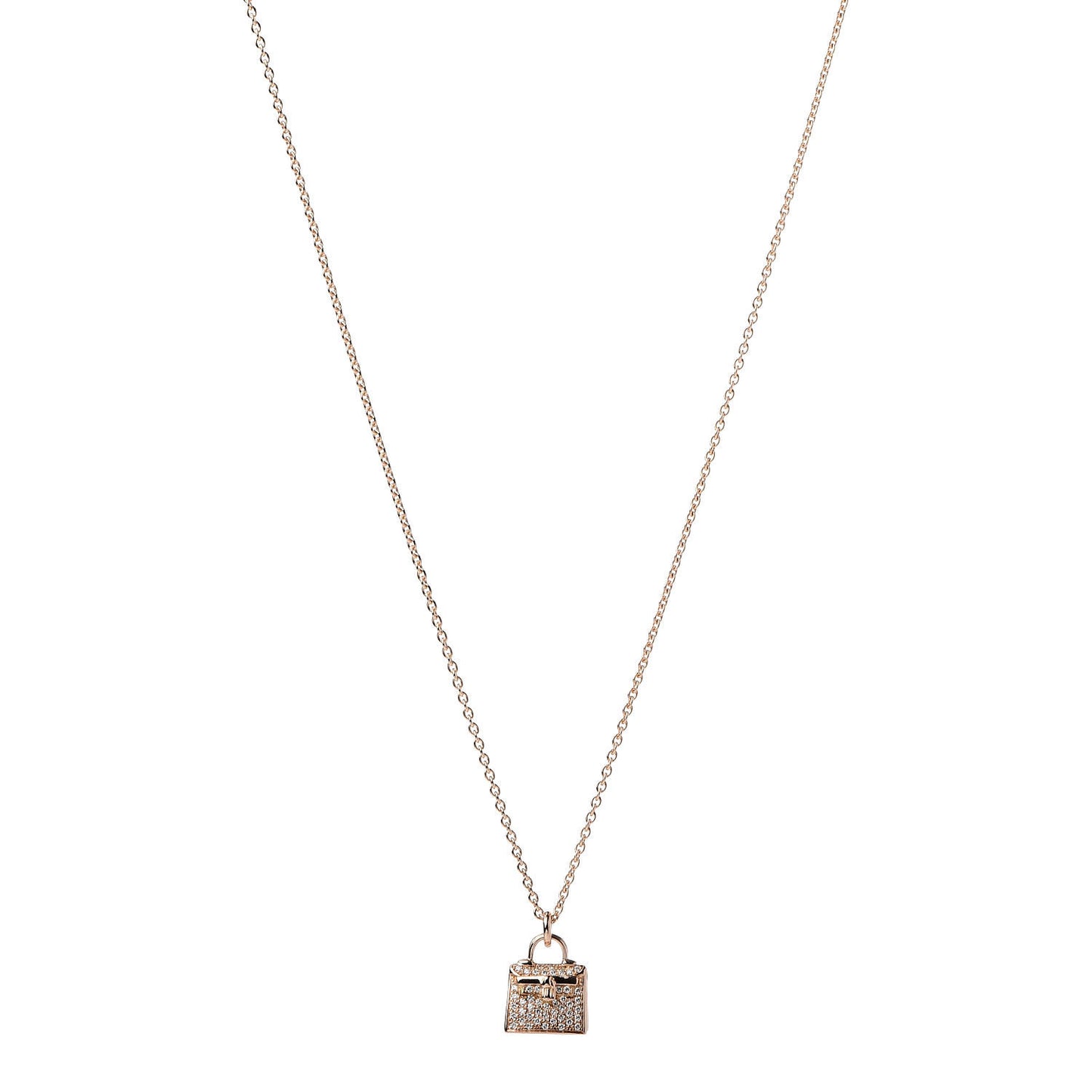 18K Rose Gold Diamond Kelly Amulette Pendant Necklace