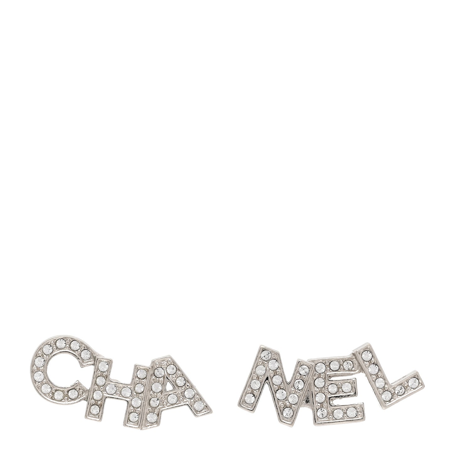 Crystal Cha-Nel Logo Earrings Gold