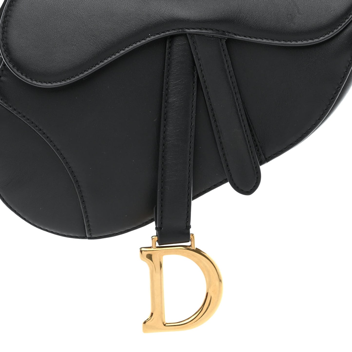 Calfskin Mini Saddle Bag Black