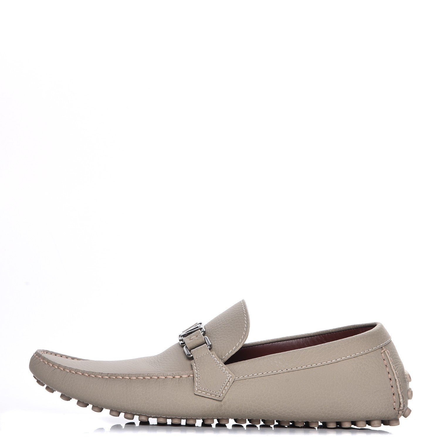 Louis Vuitton Mens Calfskin Hockenheim Moccasin Loafers 11 Beige 1 of 12