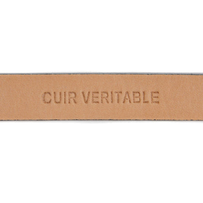 Chanel Leather CC Logo Skinny Belt 80 32 Navy Blue 3 of 6