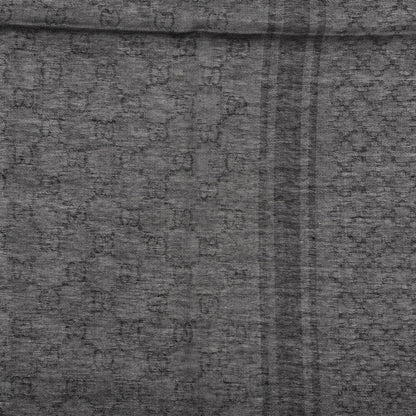 Gucci Wool Silk GG Monogram Diamante Plaid Surviee Shawl Graphite Black 3 of 3
