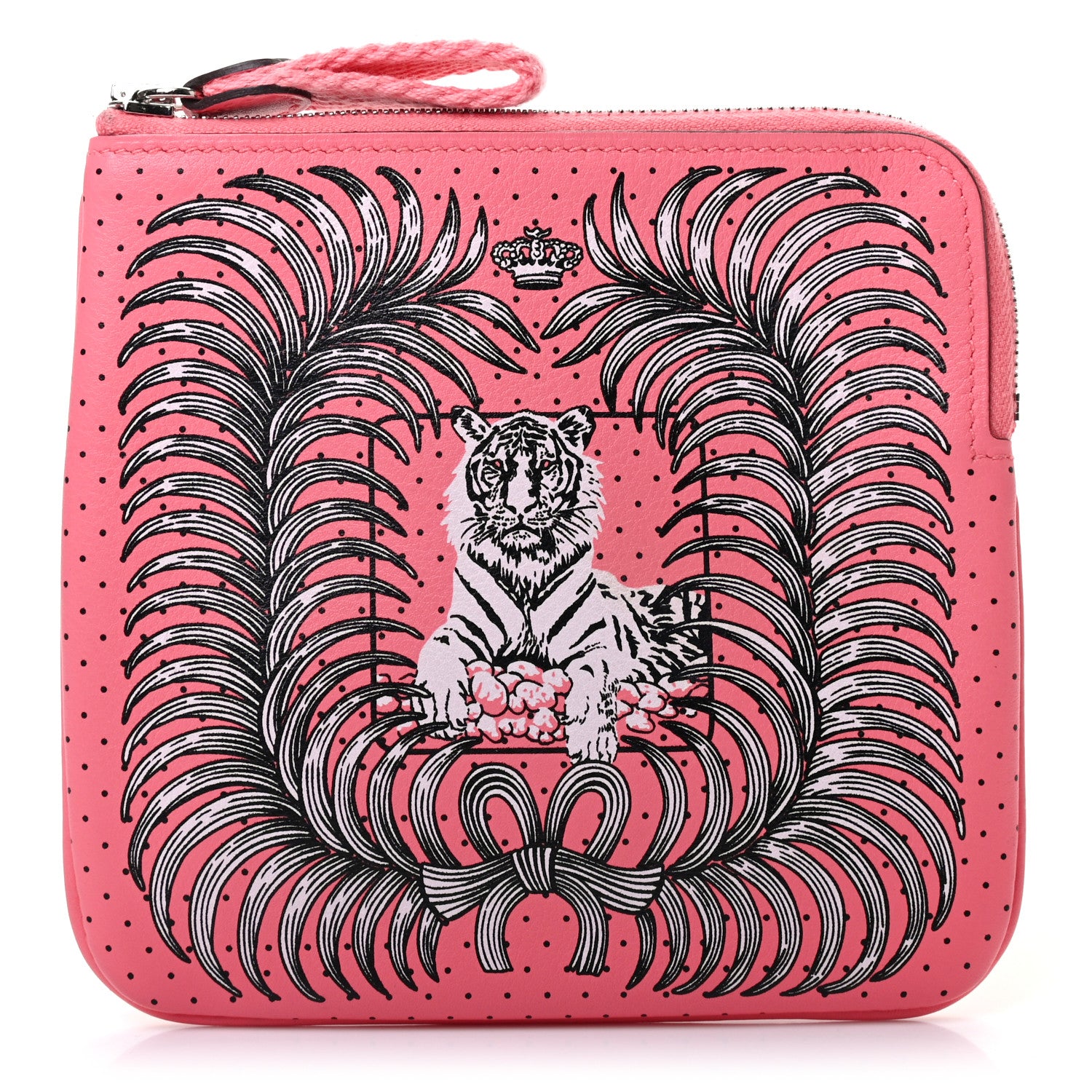 Hermes Swift Tigre Royal Bandana Carre Pocket Pouch Rose Ete 1 of 7