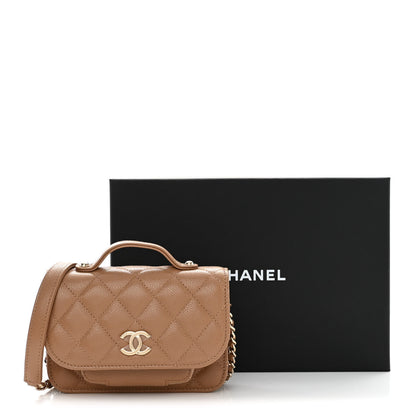 Chanel Caviar Quilted Business Affinity Clutch With Chain Flap Dark Beige 13 of 13