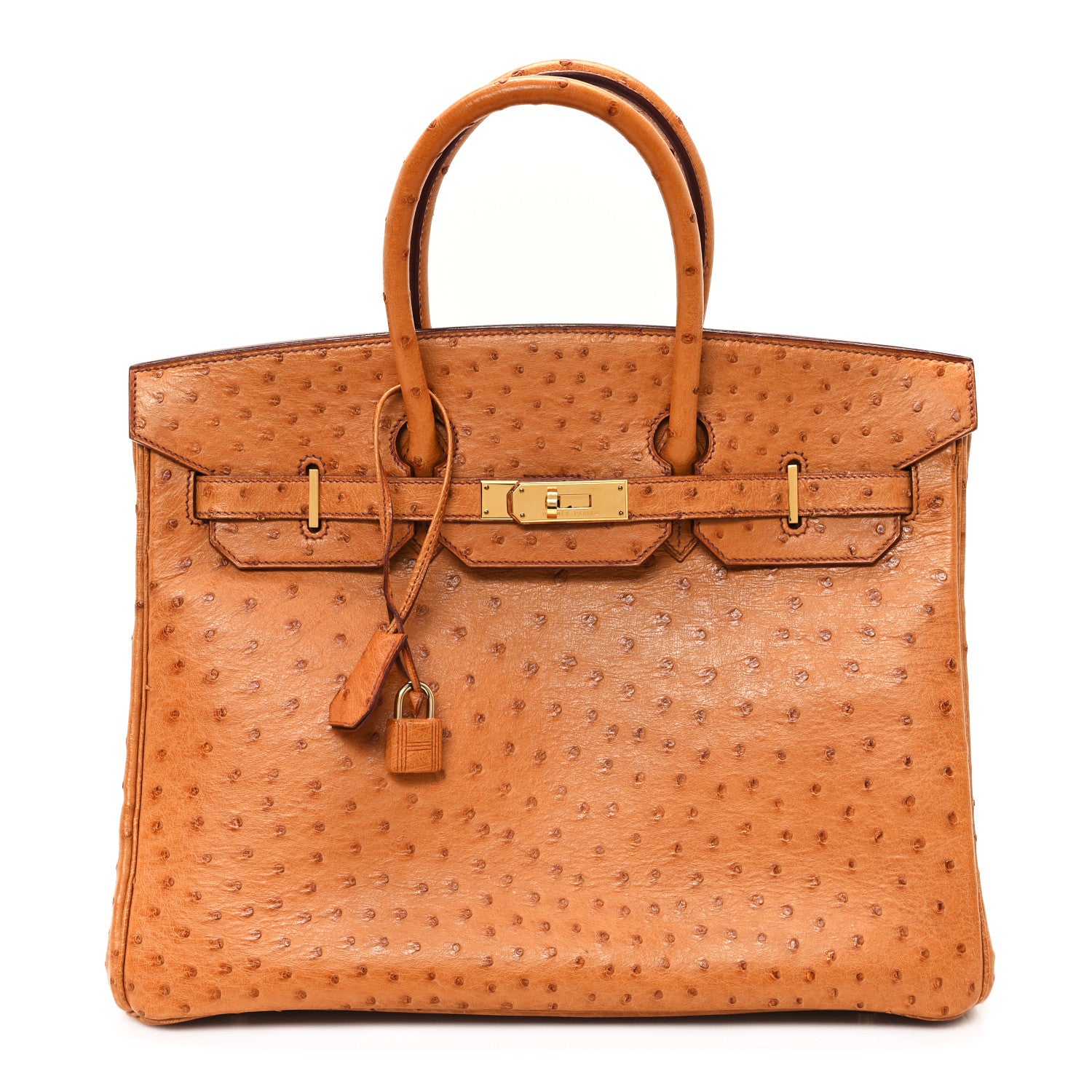 Hermes Ostrich Birkin 35 Cognac 1 of 12