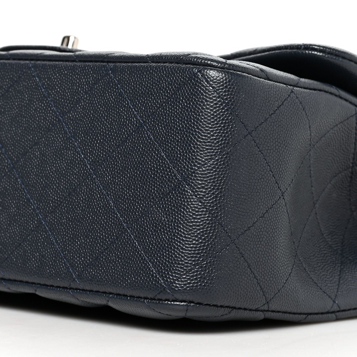 Caviar Quilted Jumbo Double Flap Navy