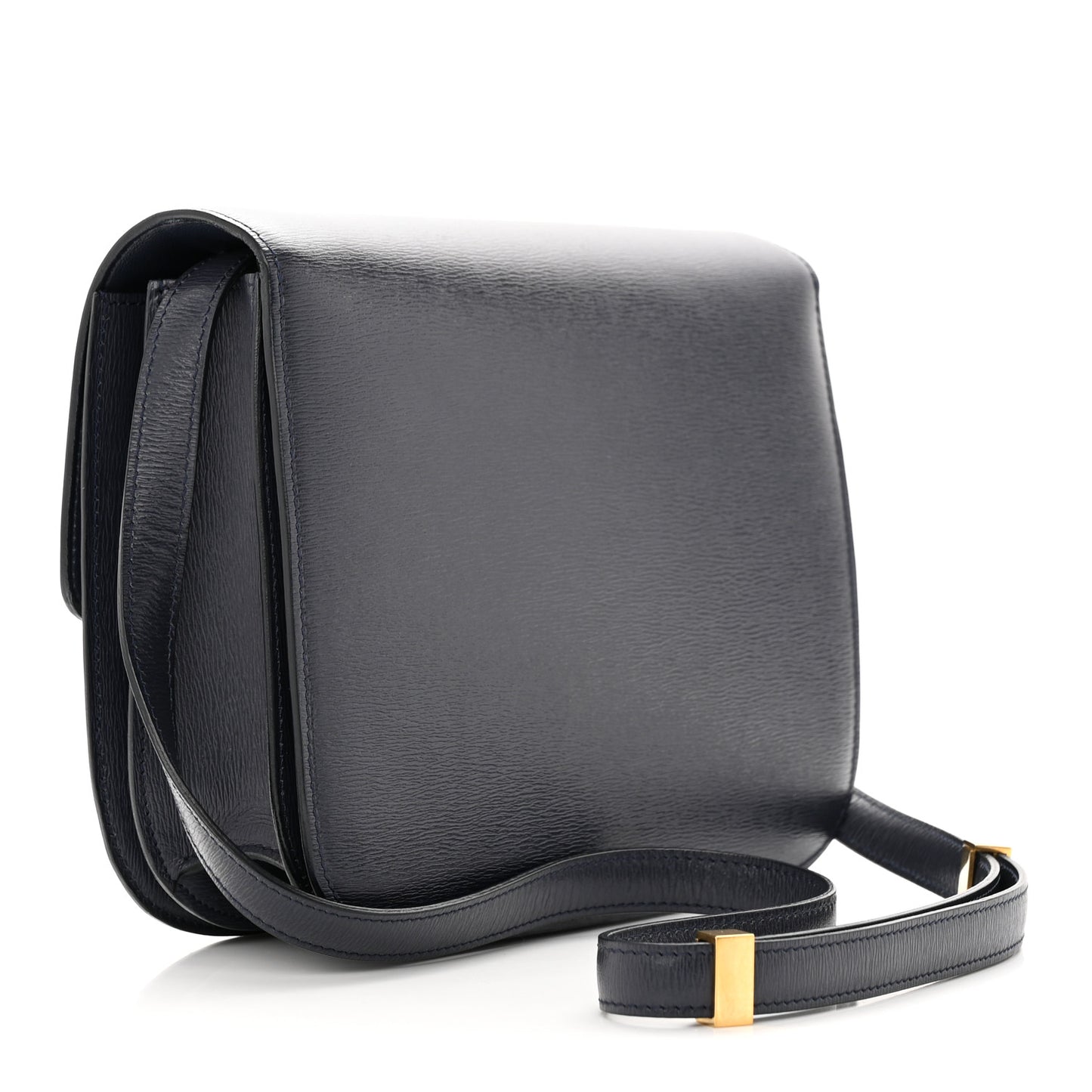 Liege Calfskin Medium Classic Box Flap Bag Dark Blue