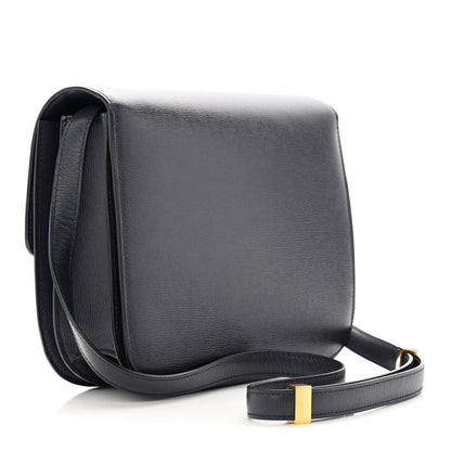 Celine Liege Calfskin Medium Classic Box Flap Bag Dark Blue 3 of 14